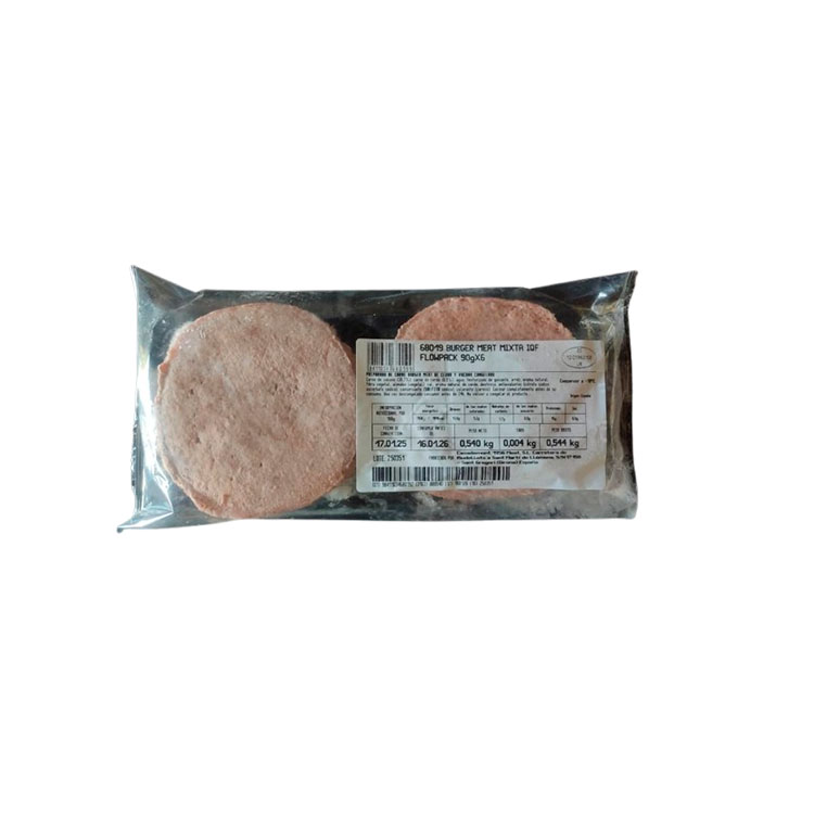 Hamburguesas mixtas de cerdo y res 6uni